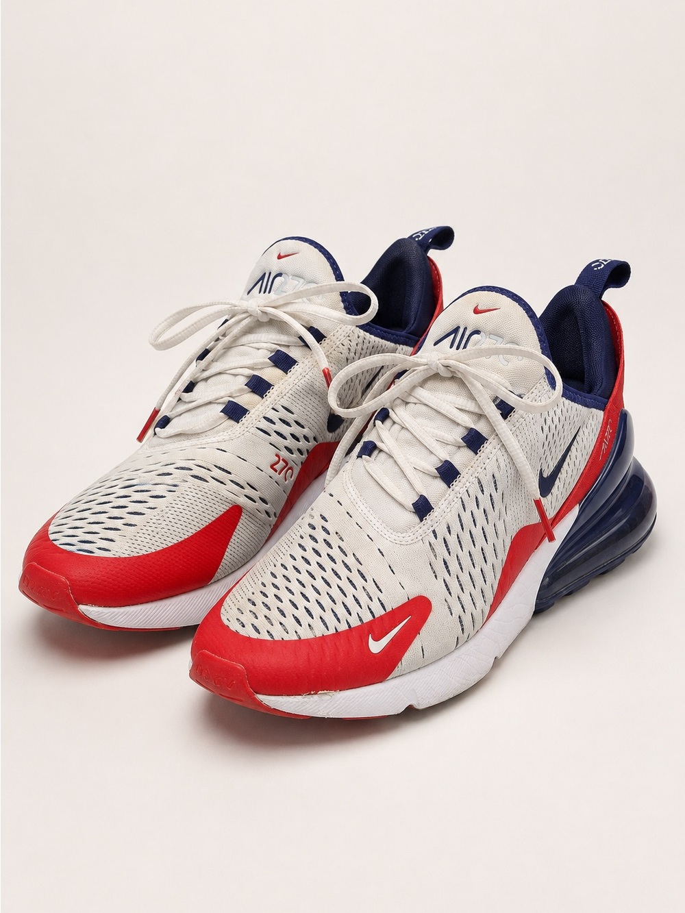 Nike Kids Air Max 270 in White, Red & Navy